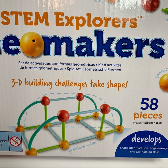 NEW IN BOX. Learning Resources Stem Explorers Geomakers 3D shaped kit for kids - Picture 2 of 13